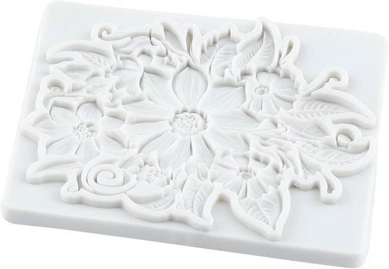 TAOXIBEI Flower Polymer Clay Mold Baroque Flower Lace Silicone Resin Molds for DIY Crafts Epoxy Resin Casting Air Dry Polymer Clay Plaster Jewelry Making - Image 5